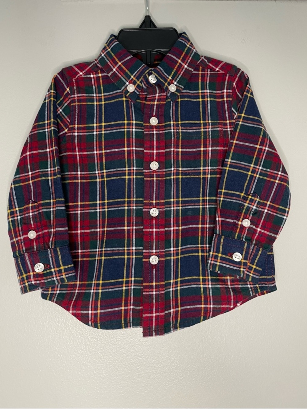 Janie and Jack Red Tartan Plaid Button Down Shirt